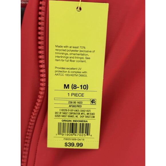 NWT All In Motion Pink/Coral Zipper Front Rashguard One Piece size Medium - Picture 4 of 8